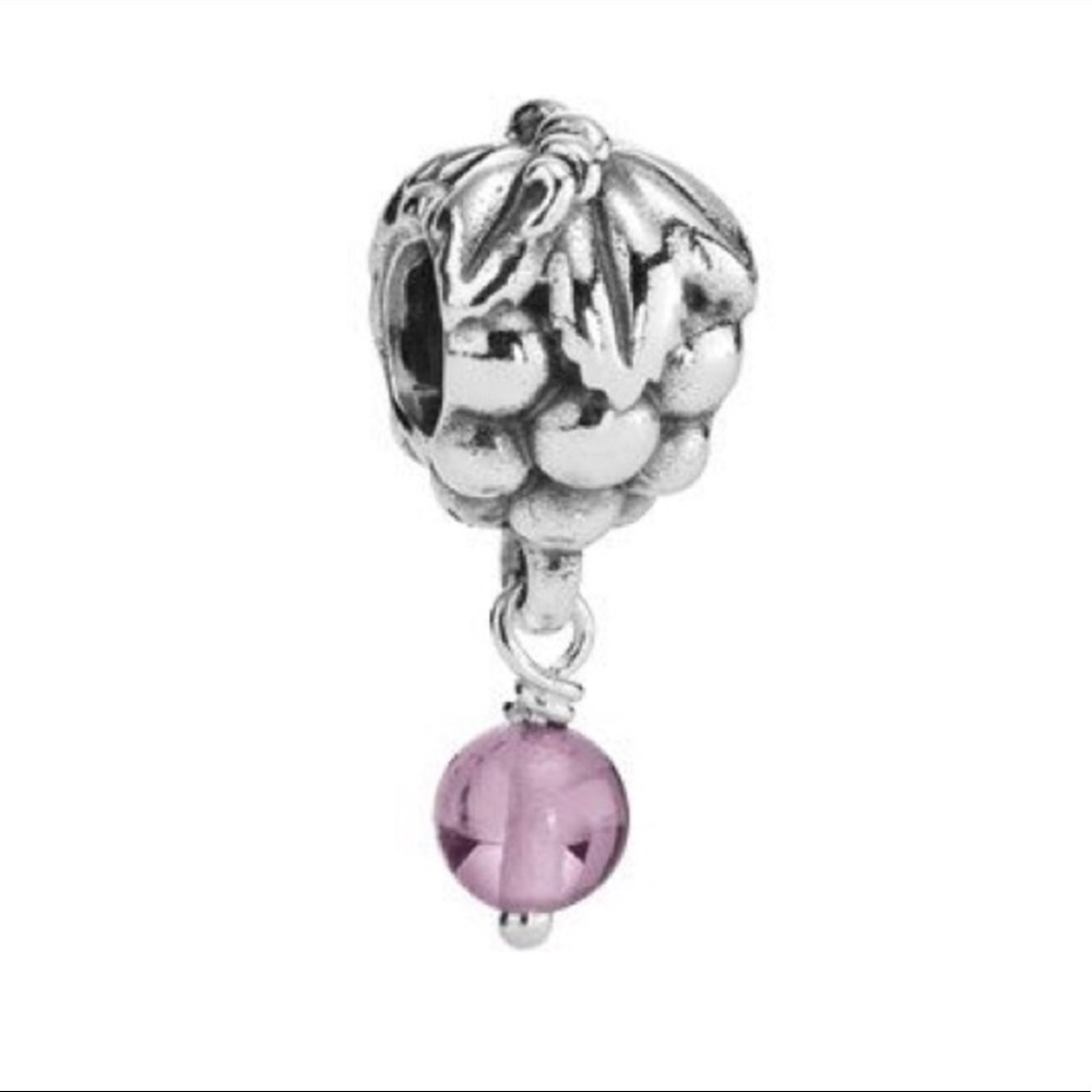 Pandora Silver Grape Charm w Amethyst - RETIRED!